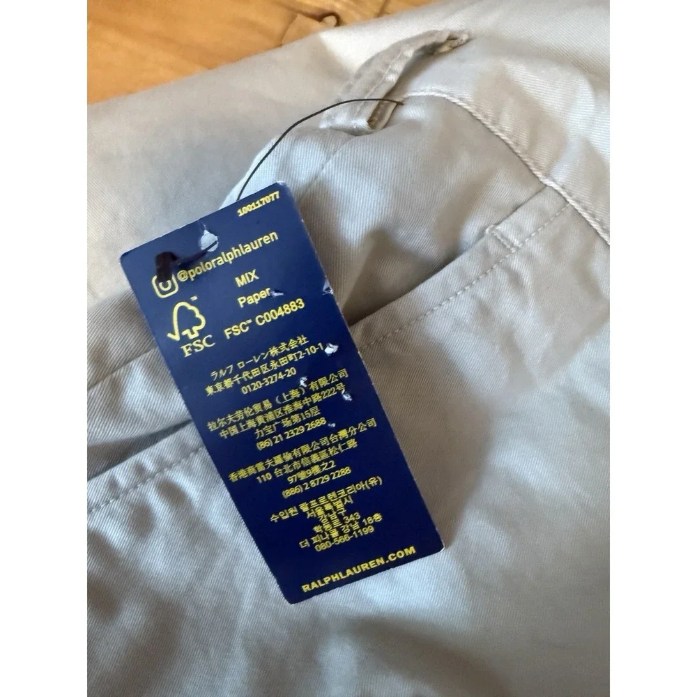 Polo Ralph Lauren Shorts Mens 42 Relaxed Fit Chino Golf Casual Flat Front Tan